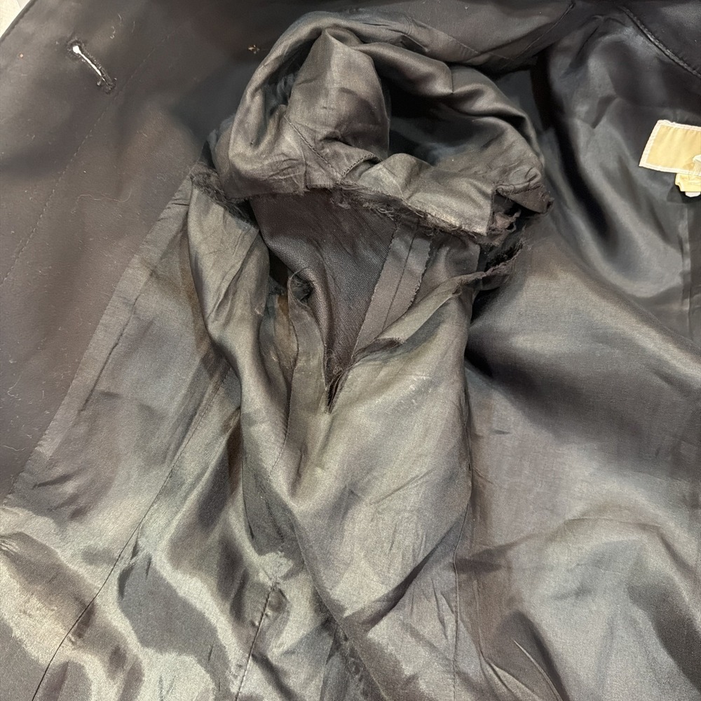 Michael Kors Trench Coat Cotton Black Medium Read - Picture 9 of 9